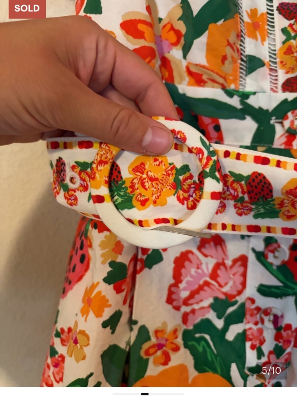 Farm Rio Flowerful Sketch Romper size XL Strawberry Print Jumpsuit - Picture 3 of 5